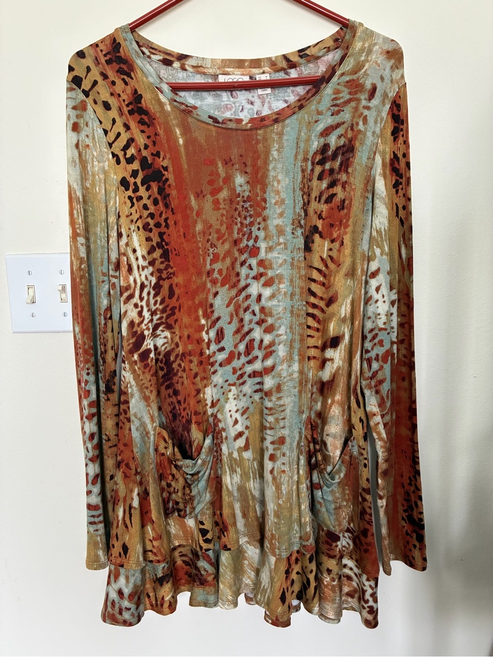 LOGO by Lori Goldstein Animal Print Tunic Top